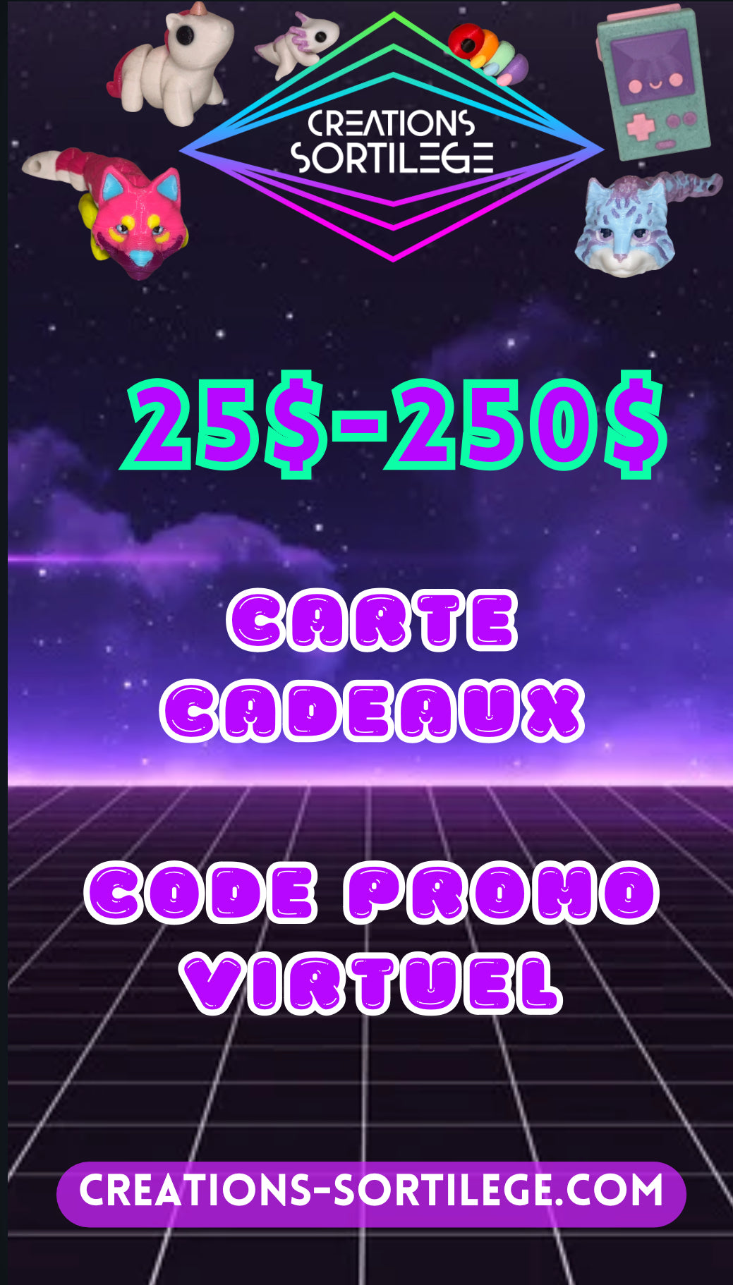 Carte Cadeau - Code Promo Virtuel Créations Sortilege
