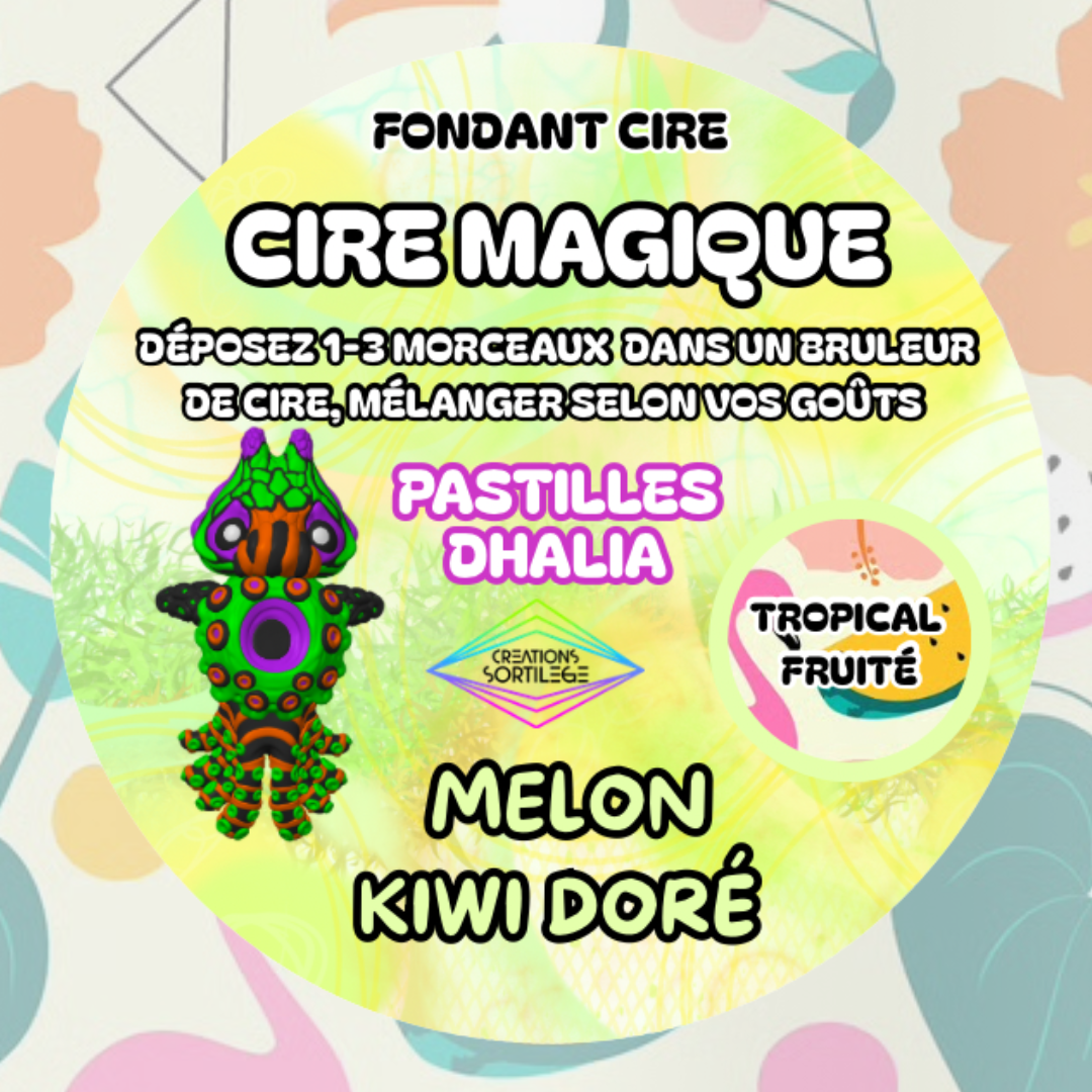 Cire Magique - Melon Kiwi Doré - Préco Créations Sortilege