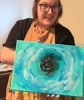 De La Vie Dans L’Abysse - Toile Acrylique Art Abstrait 16x12” préco Créations Sortilege