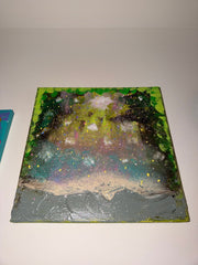 Forêt Lumina - Œuvre Originale - Toile Acrylique Abstraite 12X12" Créations Sortilege