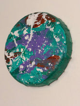 L’oracuir - Œuvre Originale - Toile Acrylique Abstraite 4” Ronde Créations Sortilege