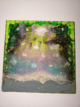 Forêt Lumina - Œuvre Originale - Toile Acrylique Abstraite 12X12" Créations Sortilege