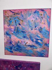 L’or De Faire Une Vague - Toile Acrylique Art Abstrait 12x12" Créations Sortilege