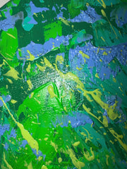Zone Verte - Œuvre Originale - Toile Acrylique Abstraite 8” Ronde Créations Sortilege