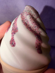 Boîte Cornet Crème Glacée - Œuvre Glitter Peint - Grand Créations Sortilege