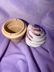 Boîte Cornet Crème Glacée - Œuvre Glitter Peint - Grand Créations Sortilege