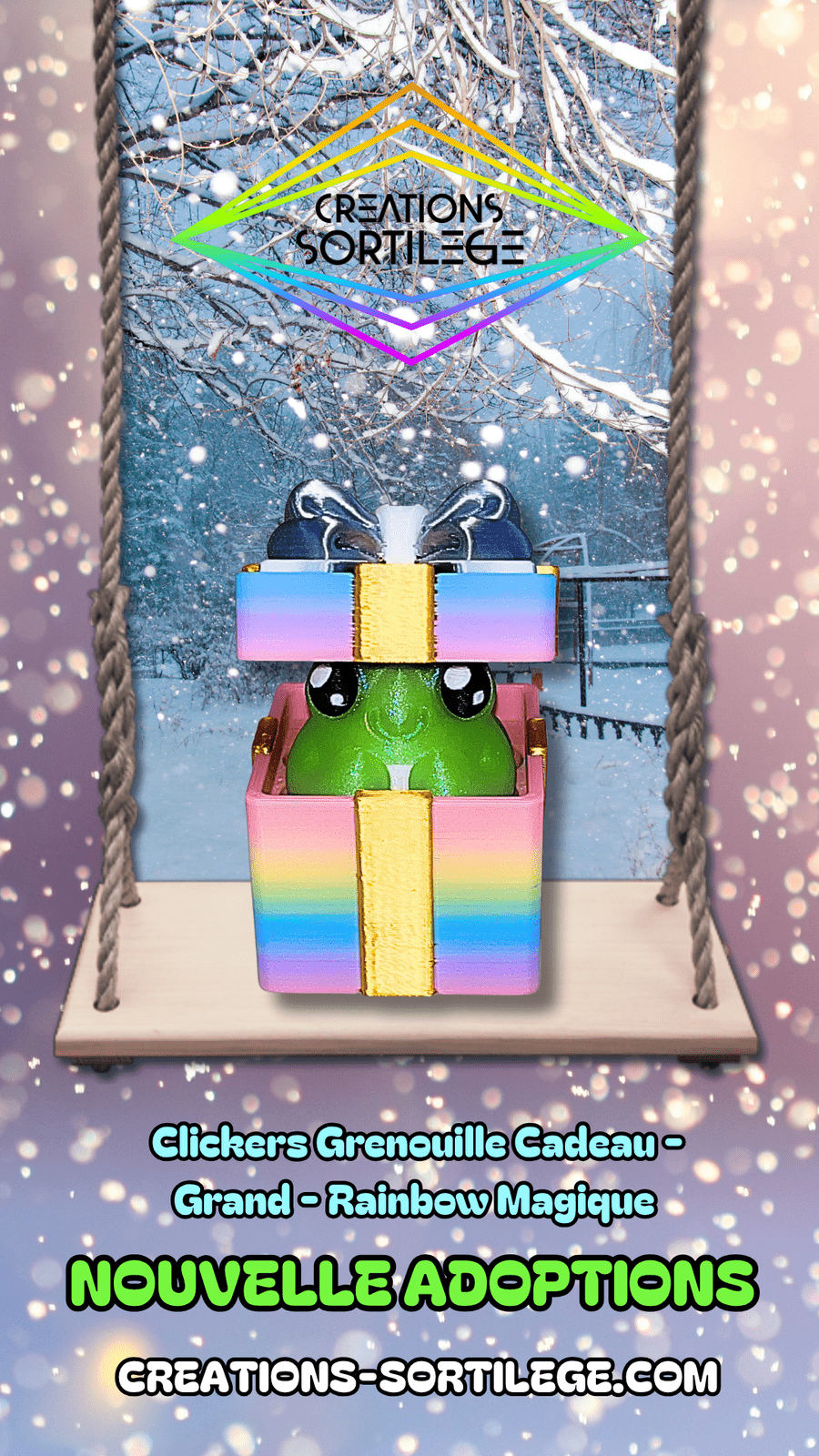 Clickers Grenouille Cadeau - Grand - Rainbow Magique Créations Sortilege