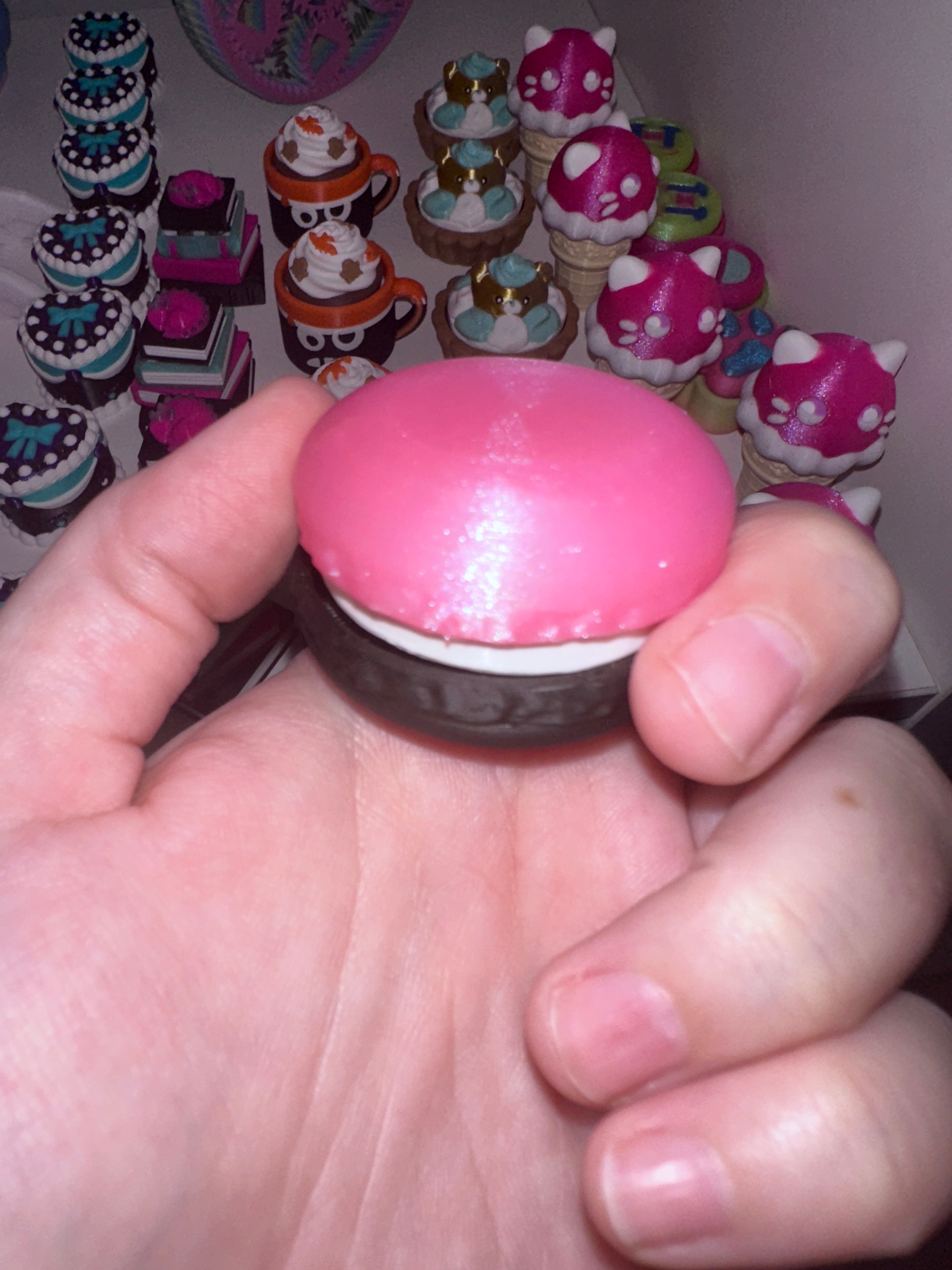 Clickers Macaron - Rose Glitter Bi Noir Créations Sortilege