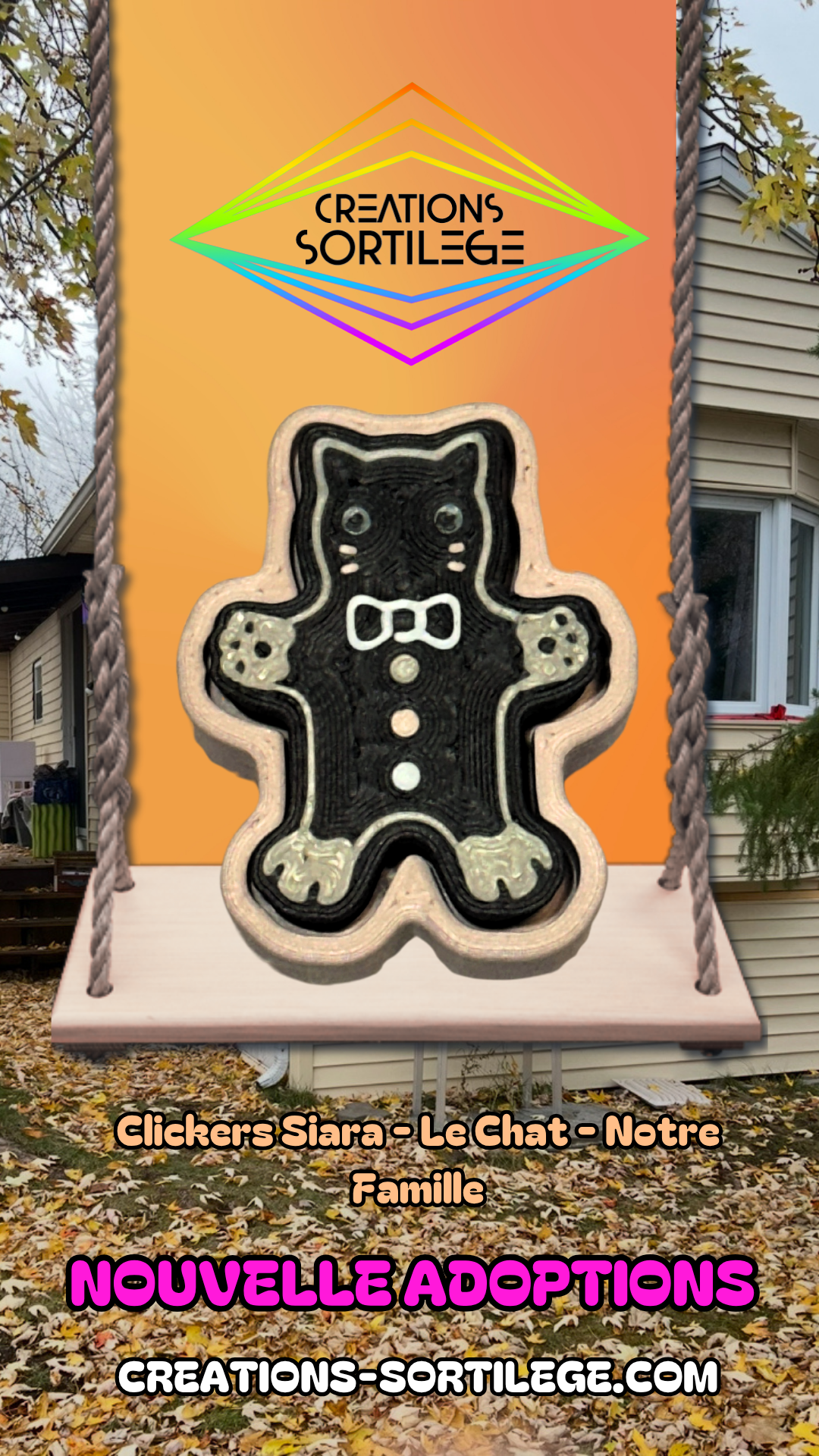 Clickers Siara - Le Chat - Notre Famille Créations Sortilege