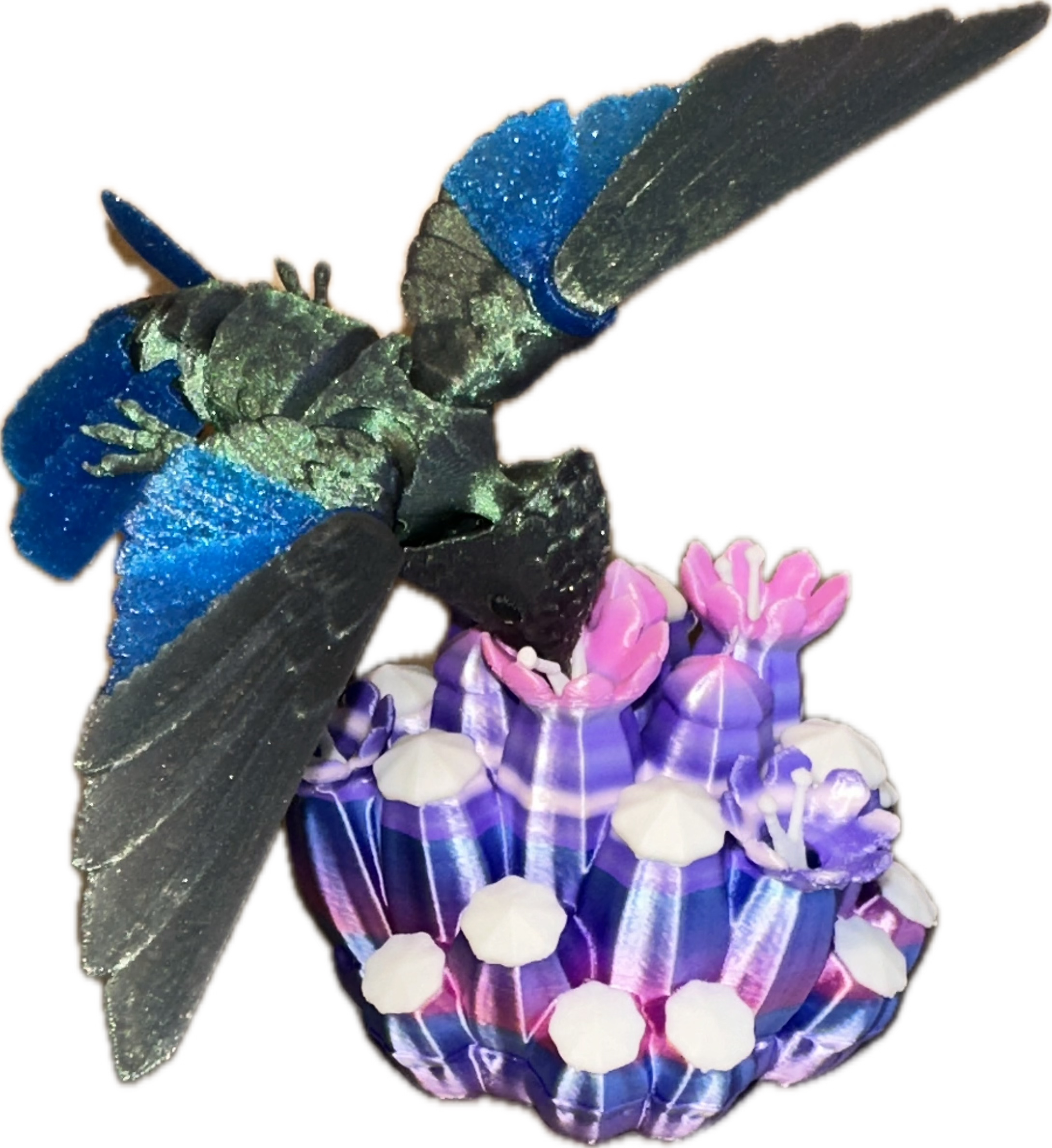 Colibris & Fleurs 3D - Jade Glitter & Bleu Créations Sortilege