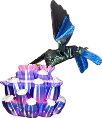 Colibris & Fleurs 3D - Jade Glitter & Bleu Créations Sortilege