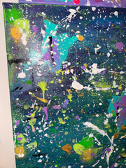 Danse Galaxique - Œuvre Originale - Toile Acrylique Abstraite 20x30" Créations Sortilege