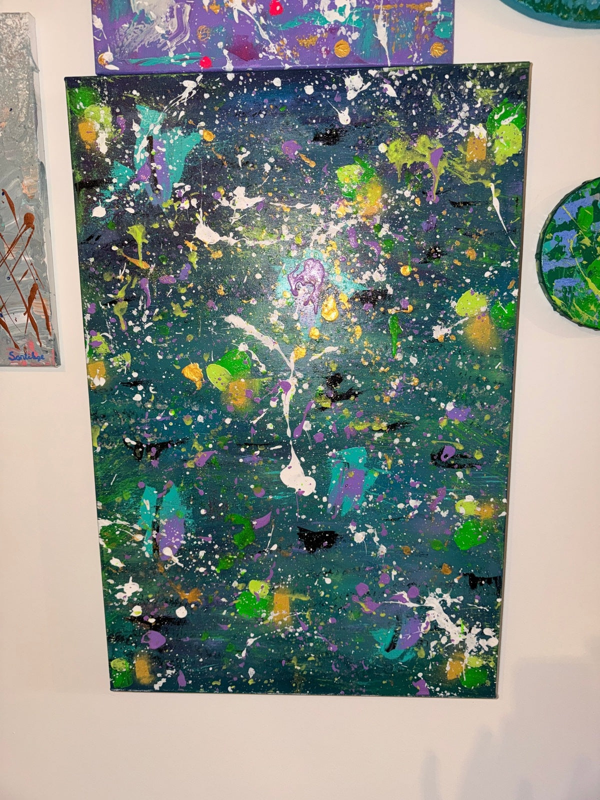 Danse Galaxique - Œuvre Originale - Toile Acrylique Abstraite 20x30" Créations Sortilege