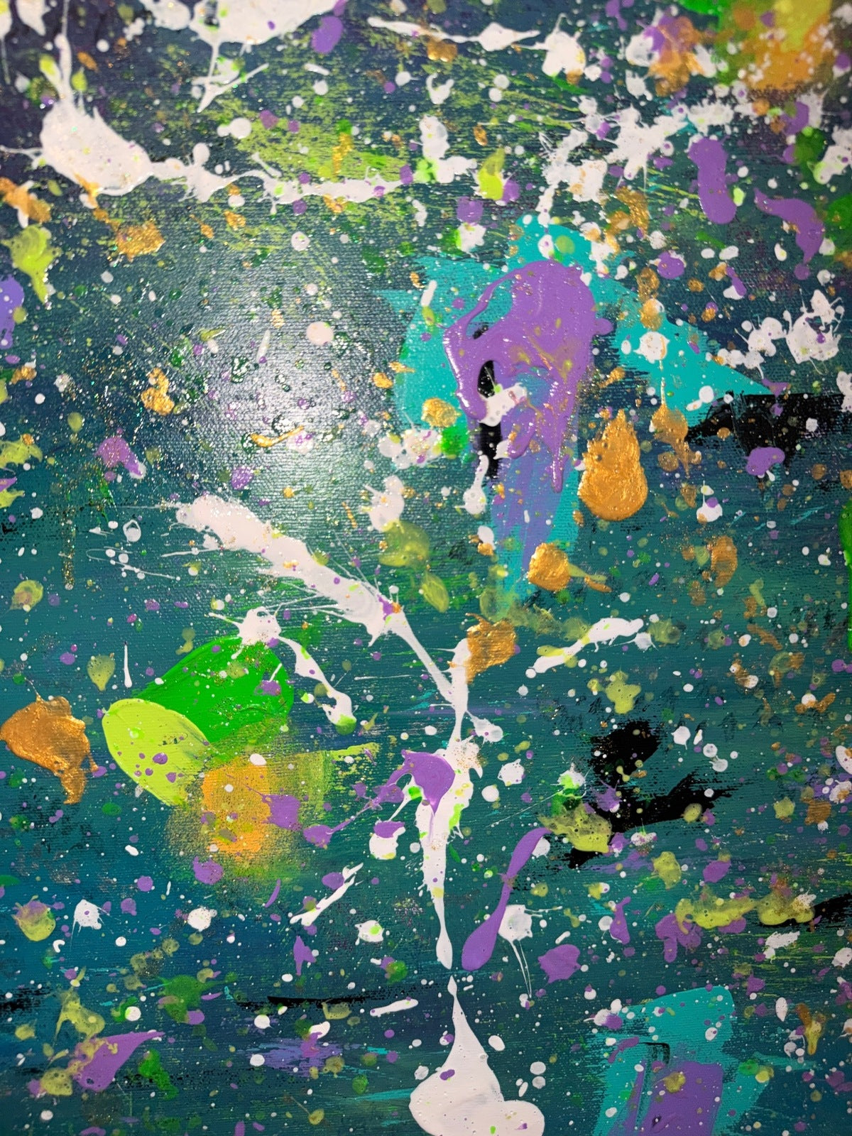 Danse Galaxique - Œuvre Originale - Toile Acrylique Abstraite 20x30" Créations Sortilege