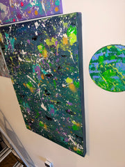 Danse Galaxique - Œuvre Originale - Toile Acrylique Abstraite 20x30" Créations Sortilege