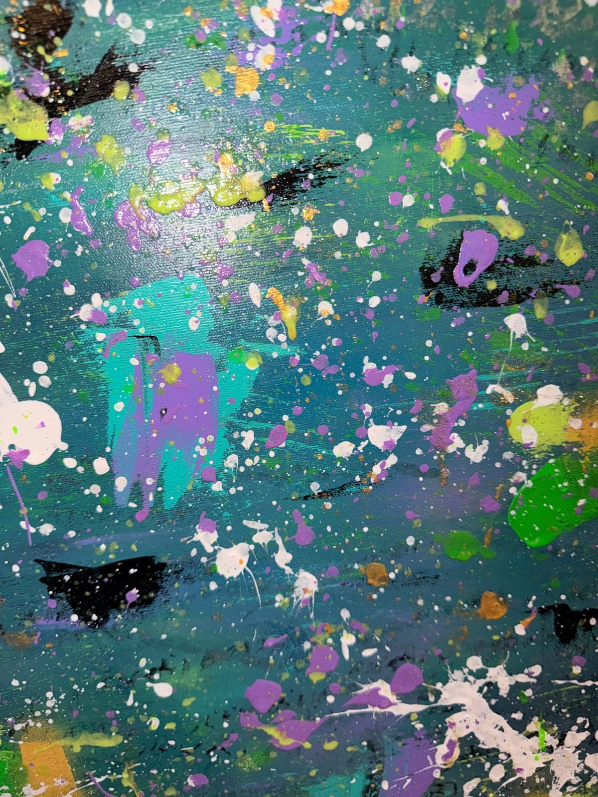 Danse Galaxique - Œuvre Originale - Toile Acrylique Abstraite 20x30" Créations Sortilege