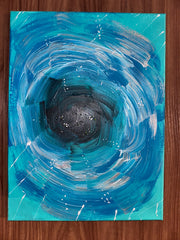 De La Vie Dans L’Abysse - Toile Acrylique Art Abstrait 16x12” préco Créations Sortilege