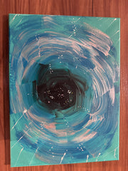 De La Vie Dans L’Abysse - Toile Acrylique Art Abstrait 16x12” préco Créations Sortilege