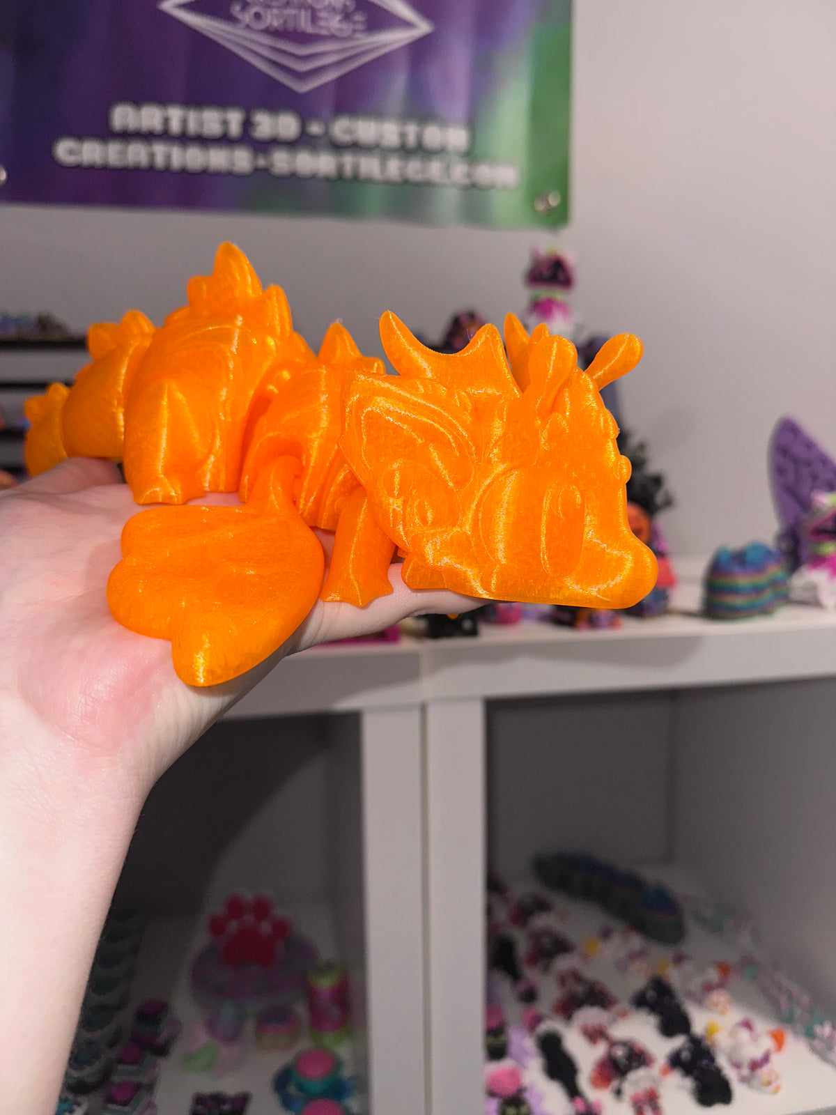 Dragon Papillon Joyeux - Méga - Orange Transparent Créations Sortilege