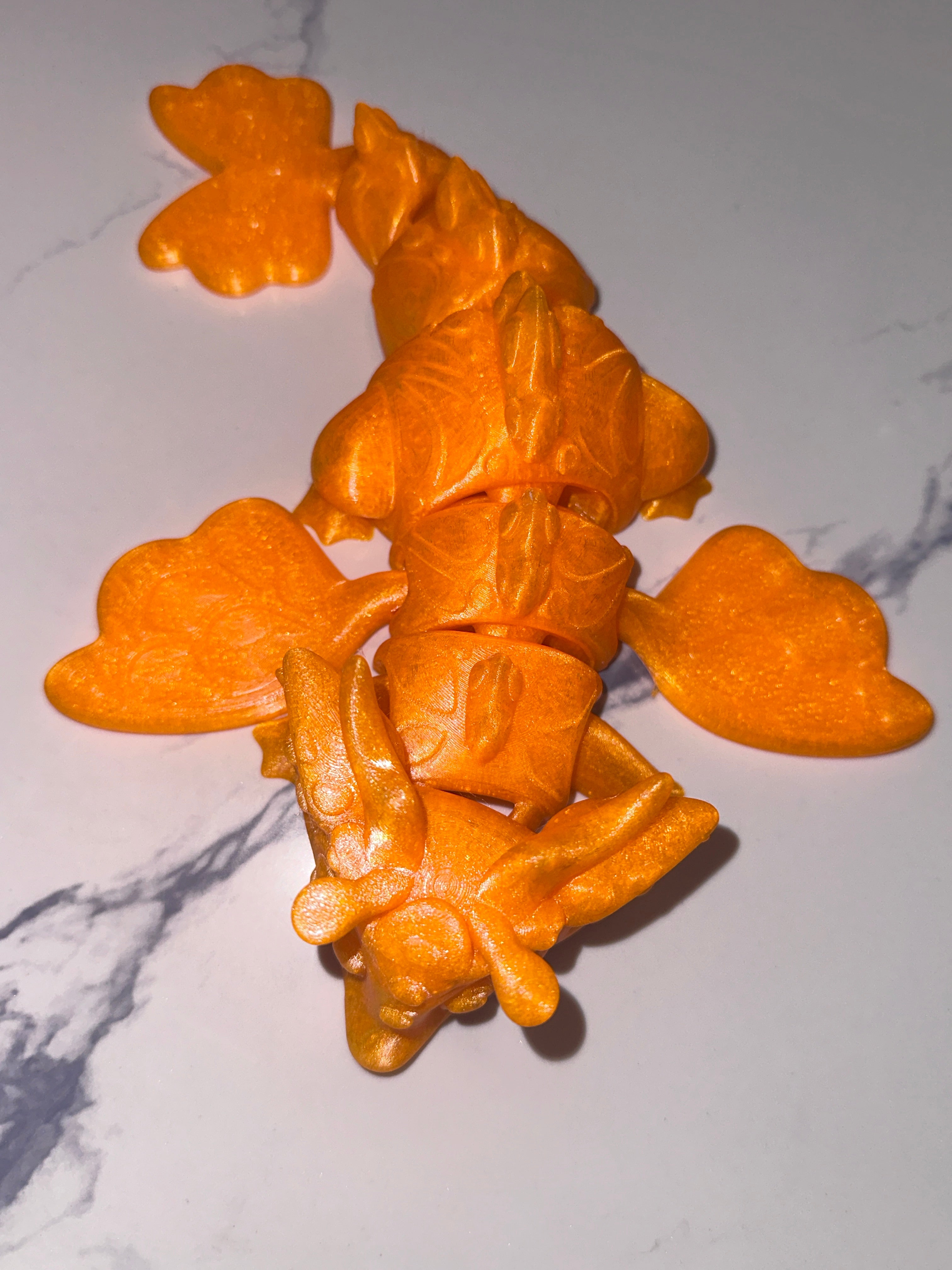 Dragon Papillon Joyeux - Méga - Orange Transparent Créations Sortilege