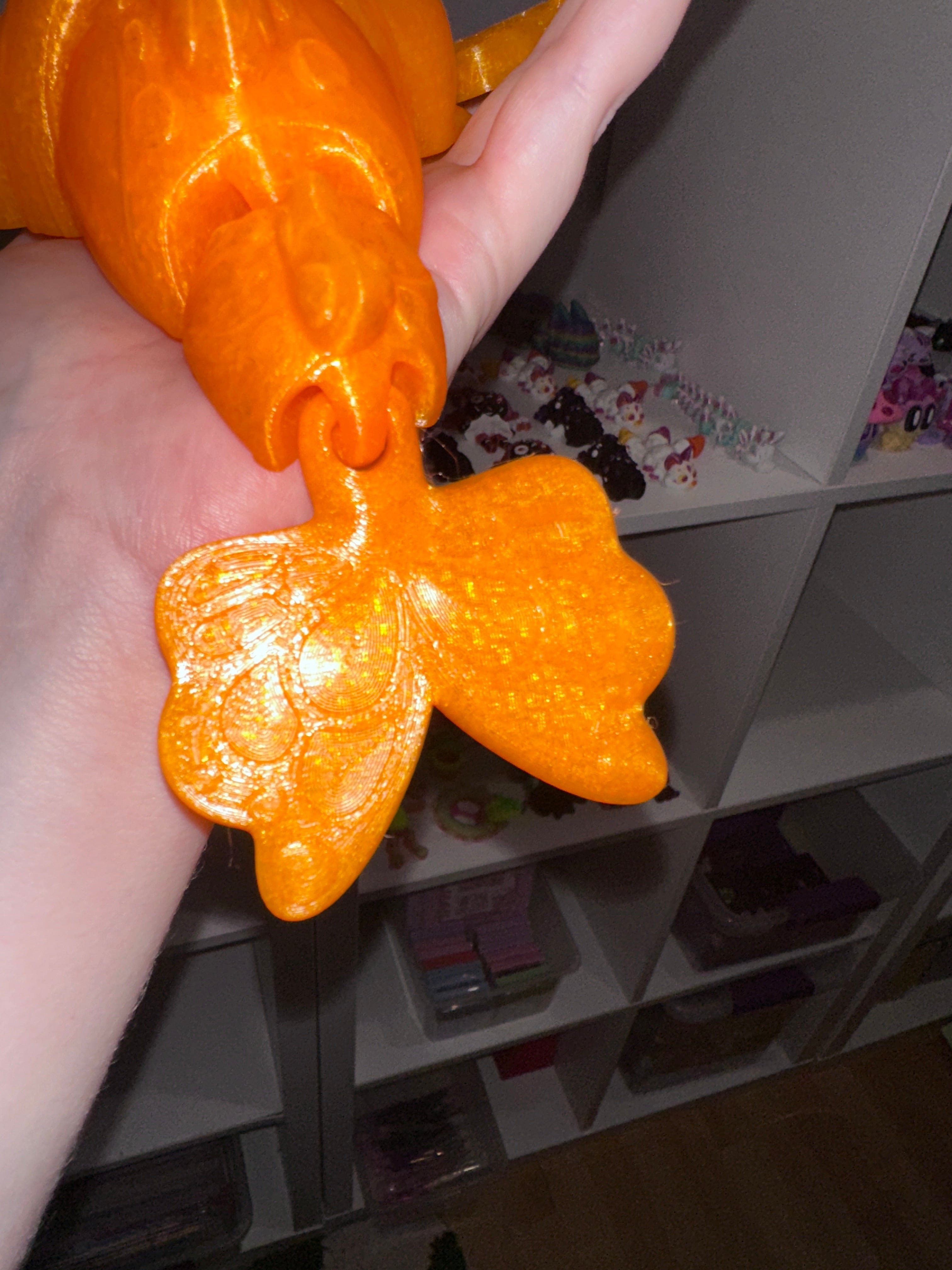 Dragon Papillon Joyeux - Méga - Orange Transparent Créations Sortilege