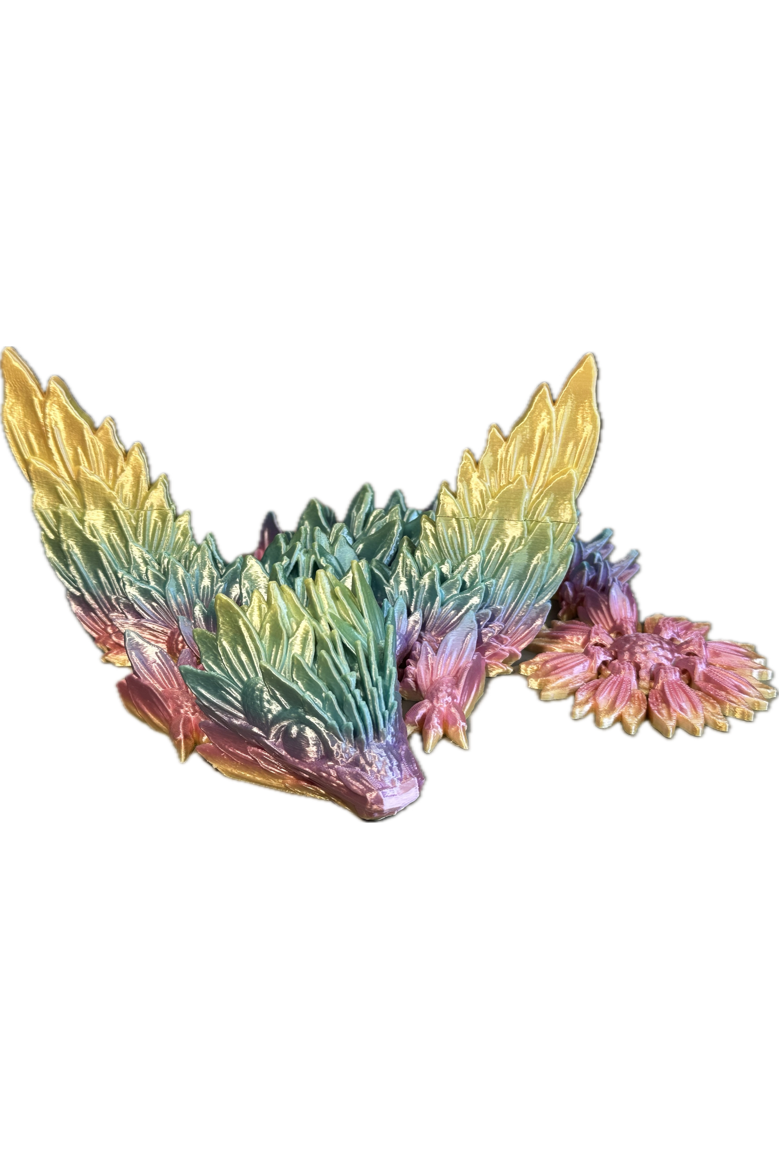 Dragon Tournesol 3D - IMP - Rainbow Pastel Silk Créations Sortilege
