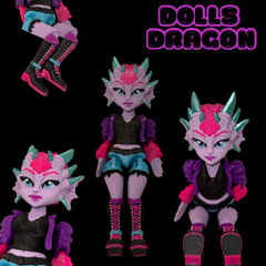 Dolls Dragon 3D - Émeraude Punch Créations Sortilege