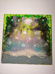 Forêt Lumina - Œuvre Originale - Toile Acrylique Abstraite 12X12" Créations Sortilege