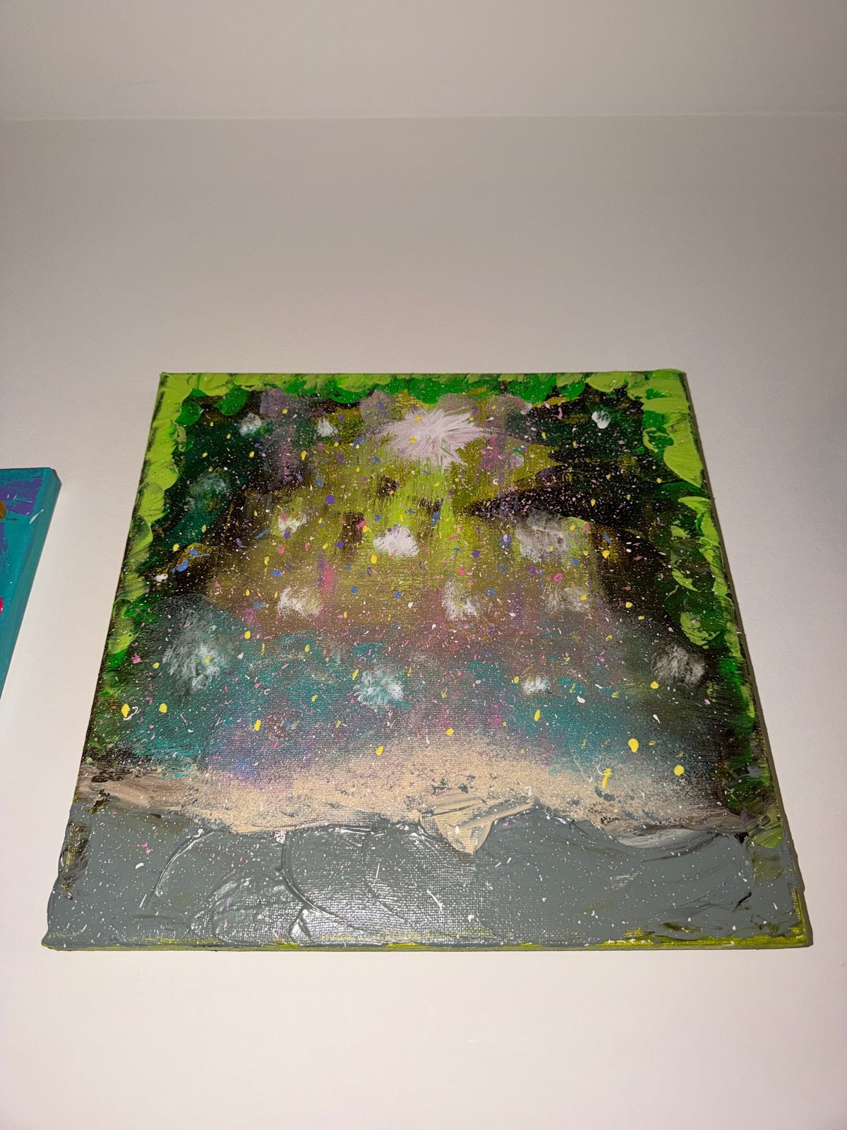 Forêt Lumina - Œuvre Originale - Toile Acrylique Abstraite 12X12" Créations Sortilege
