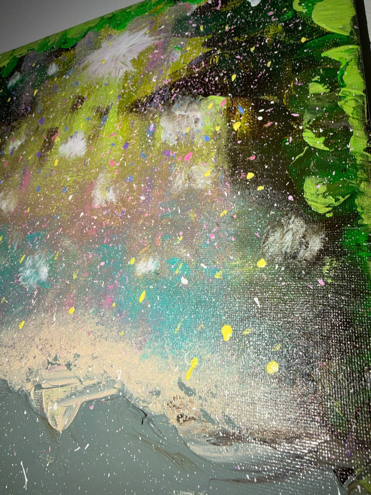 Forêt Lumina - Œuvre Originale - Toile Acrylique Abstraite 12X12" Créations Sortilege