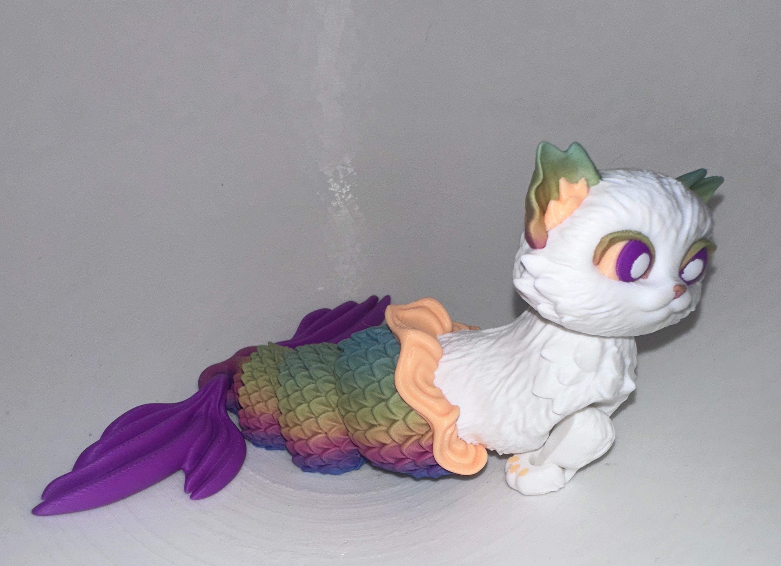 Chat Sirène - Grand - Raibow Soleil Créations Sortilege