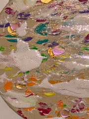 Funfetti - Œuvre Originale - Toile Acrylique Abstraite 8" Ronde Créations Sortilege