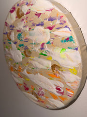 Funfetti - Œuvre Originale - Toile Acrylique Abstraite 8" Ronde Créations Sortilege