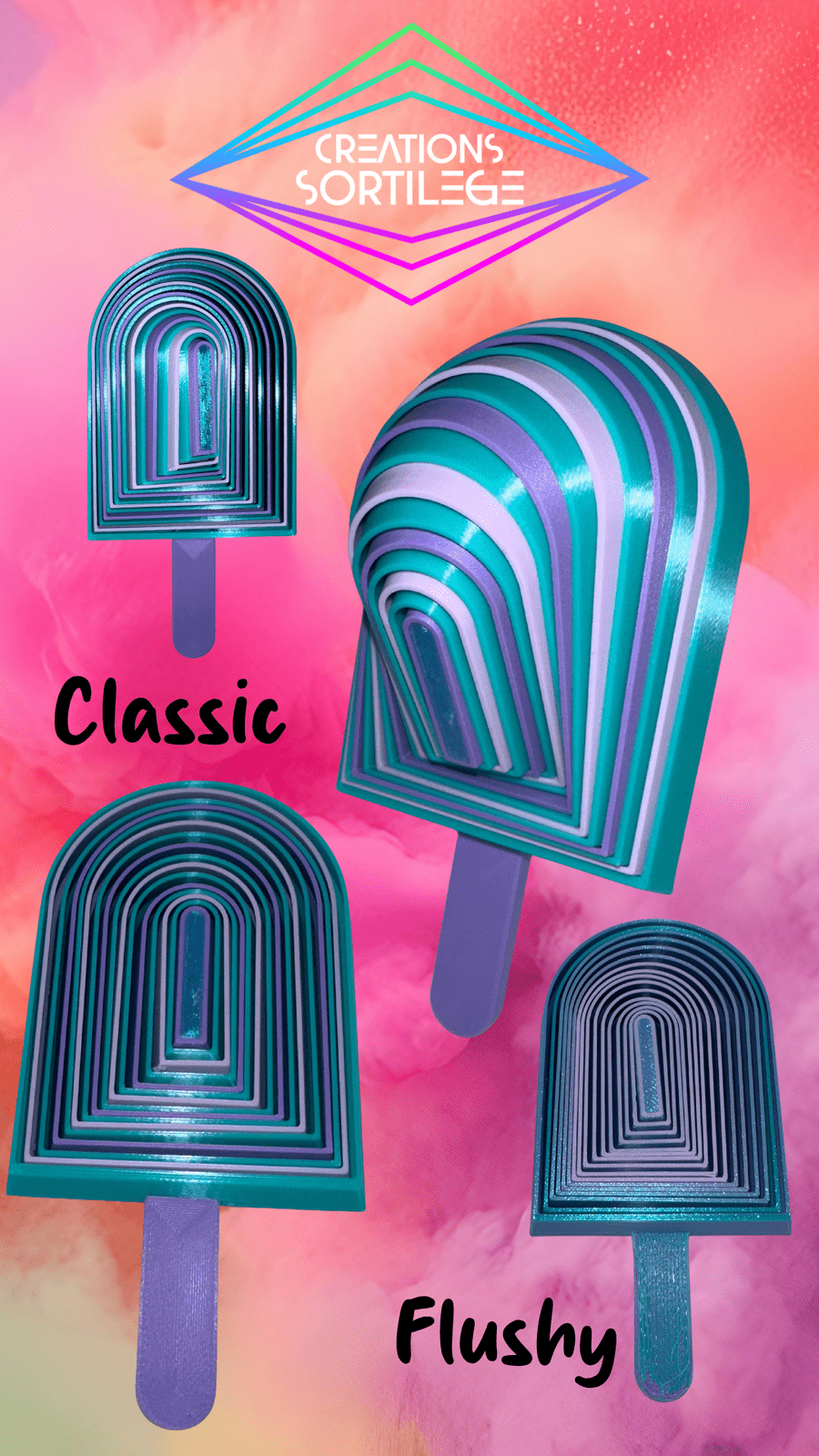 Glace Pop Sicle - Grand - Fidget - Émeraude Sirène Luxe Créations Sortilege