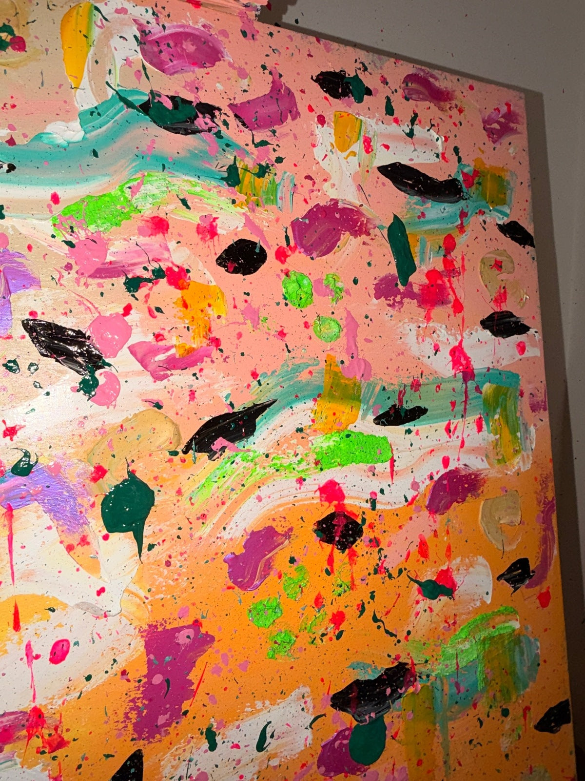 Happy - Œuvre Originale - Toile Acrylique Abstraite 30X40" - Précommande Créations Sortilege