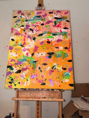 Happy - Œuvre Originale - Toile Acrylique Abstraite 30X40" - Précommande Créations Sortilege