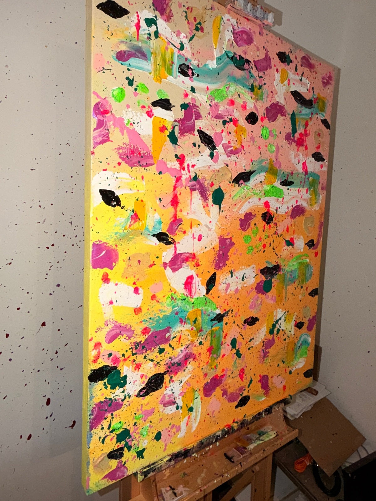 Happy - Œuvre Originale - Toile Acrylique Abstraite 30X40" - Précommande Créations Sortilege