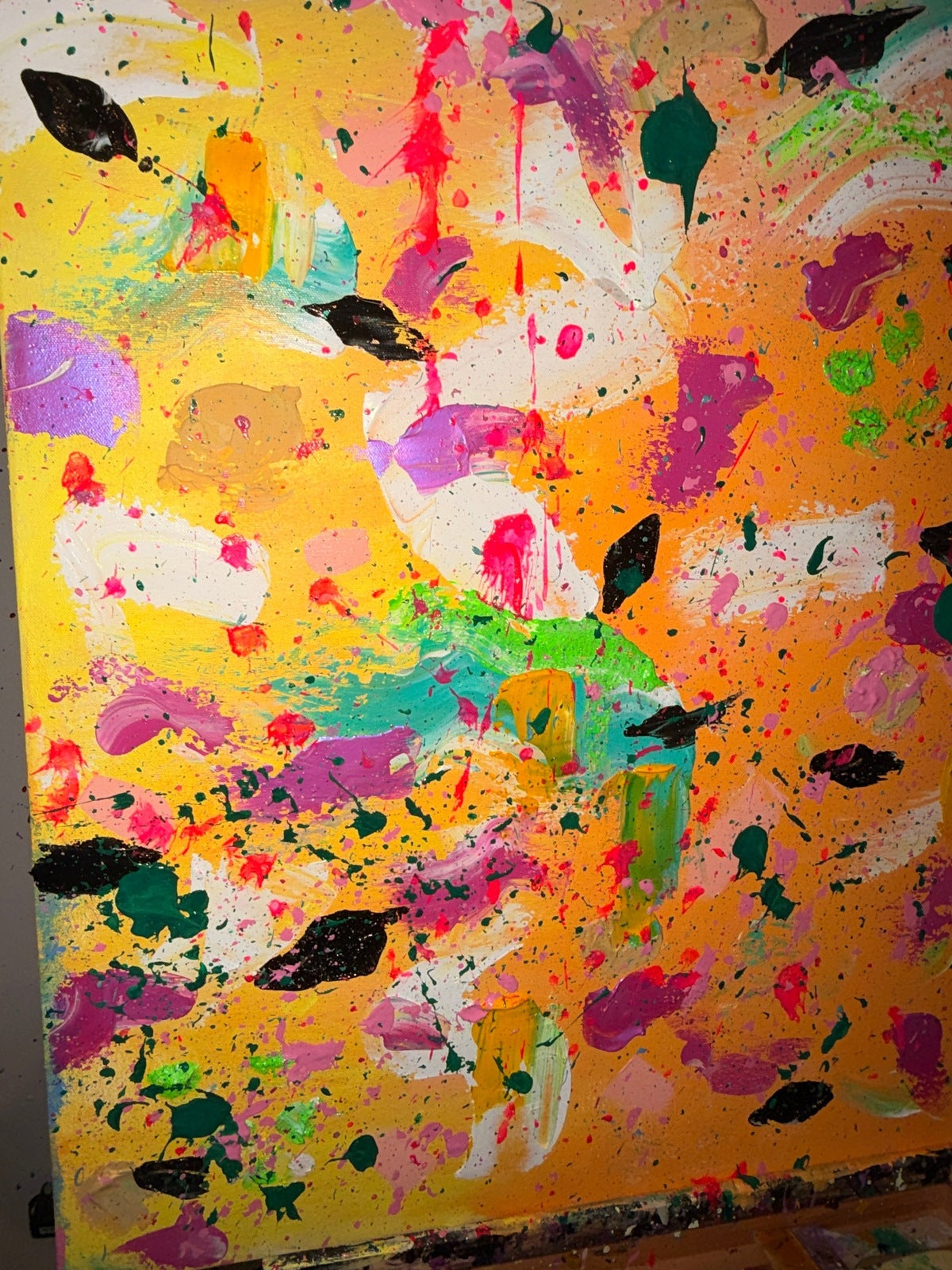 Happy - Œuvre Originale - Toile Acrylique Abstraite 30X40" - Précommande Créations Sortilege
