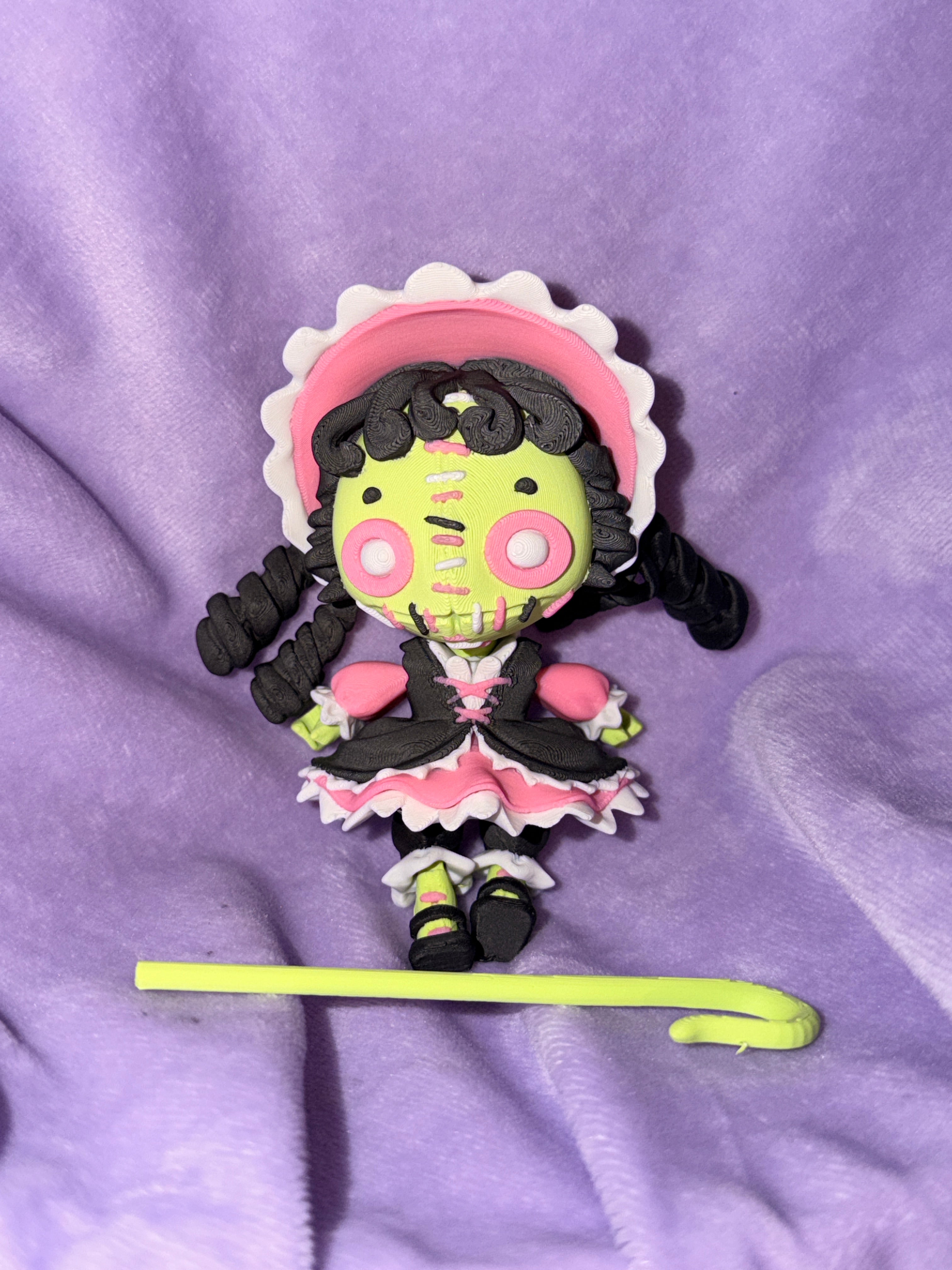 Doll Bergère Patchy - Olive & Corail Créations Sortilege