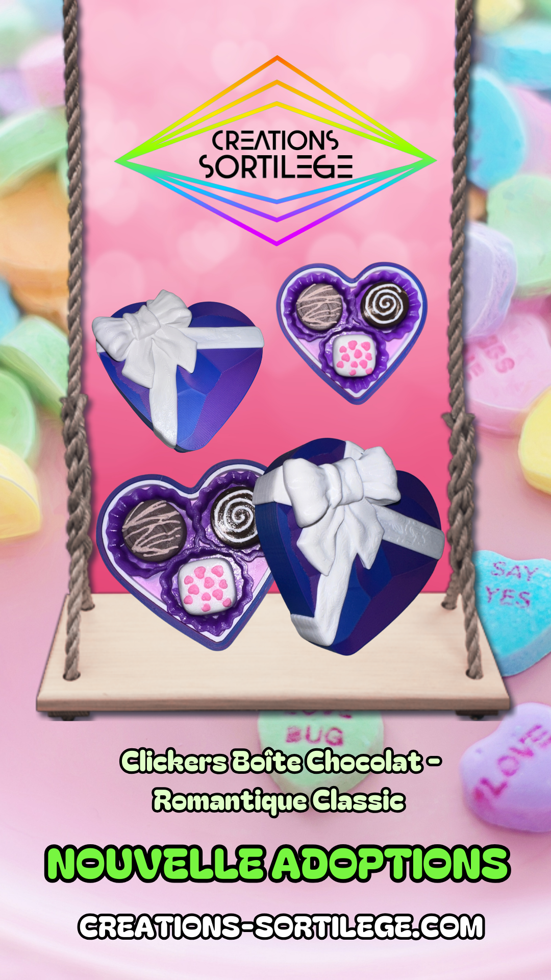 Clickers Boîte Chocolat - Romantique Classic Créations Sortilege