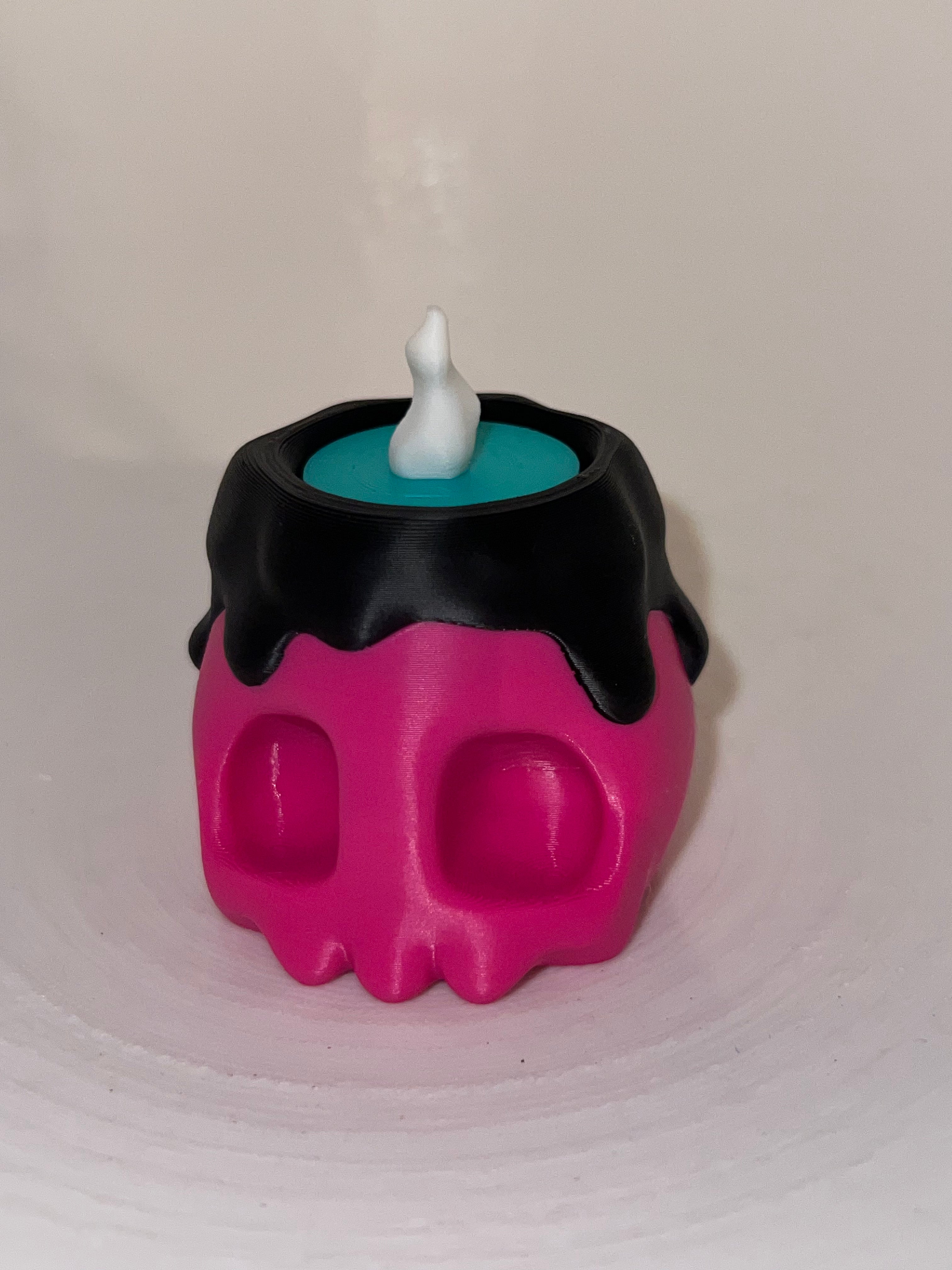 Clickers Bougie Tête De Mort - Magenta Goth Créations Sortilege