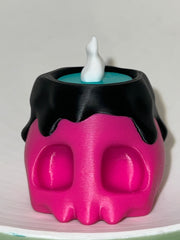 Clickers Bougie Tête De Mort - Magenta Goth Créations Sortilege