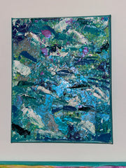 Étalage Océanique - Toile Acrylique Art Abstrait 10x8”