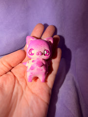 Pixie Chat Glitter Mauve Rose Moyen - Œuvre Originale - Peinte à la Main Créations Sortilege