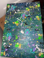 Précommande - Danse Galaxique - Œuvre Originale - Toile Acrylique Abstraite 20x30"