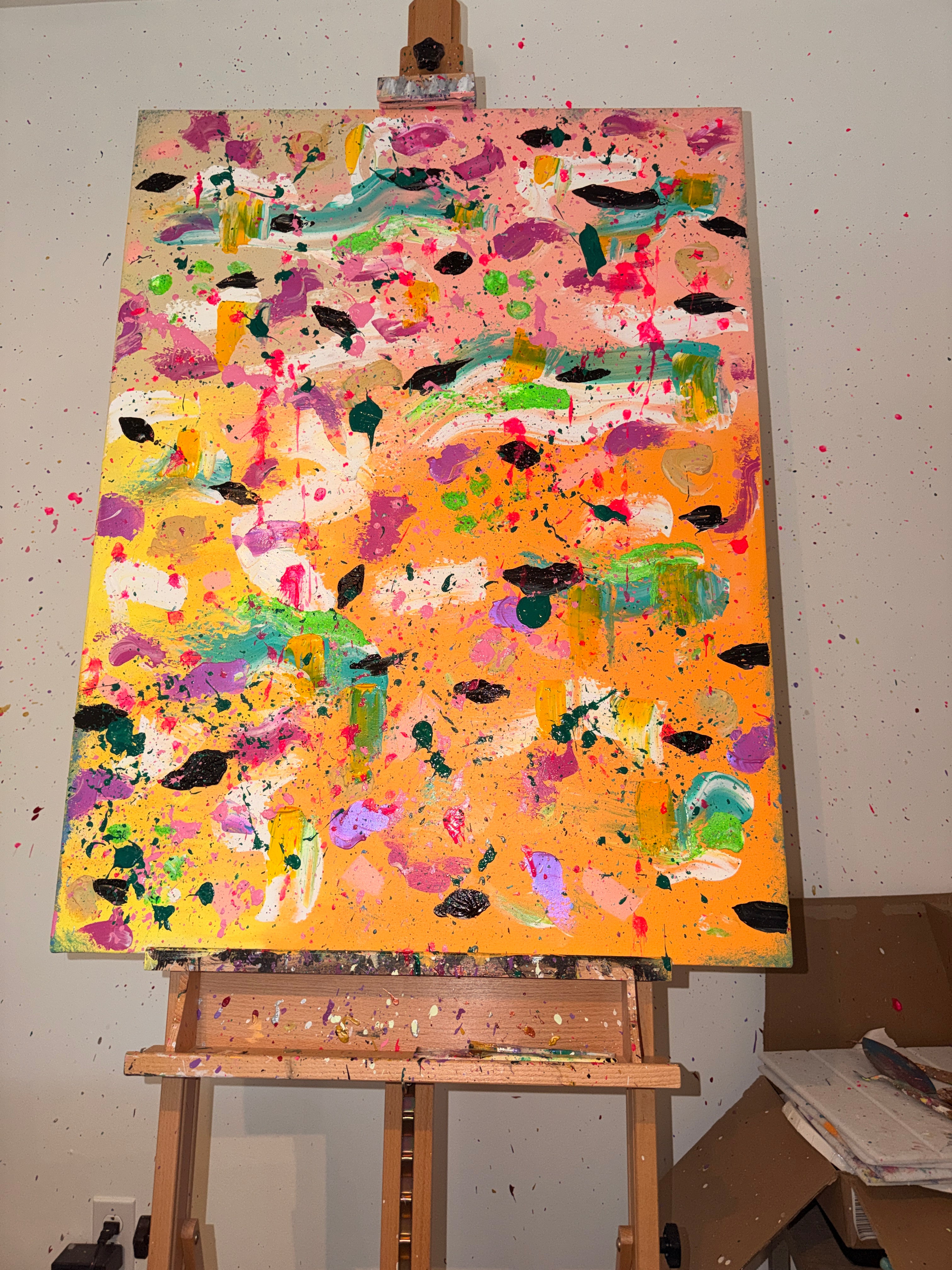 Happy - Œuvre Originale - Toile Acrylique Abstraite 30X40" - Précommande