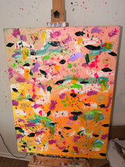 Happy - Œuvre Originale - Toile Acrylique Abstraite 30X40" - Précommande
