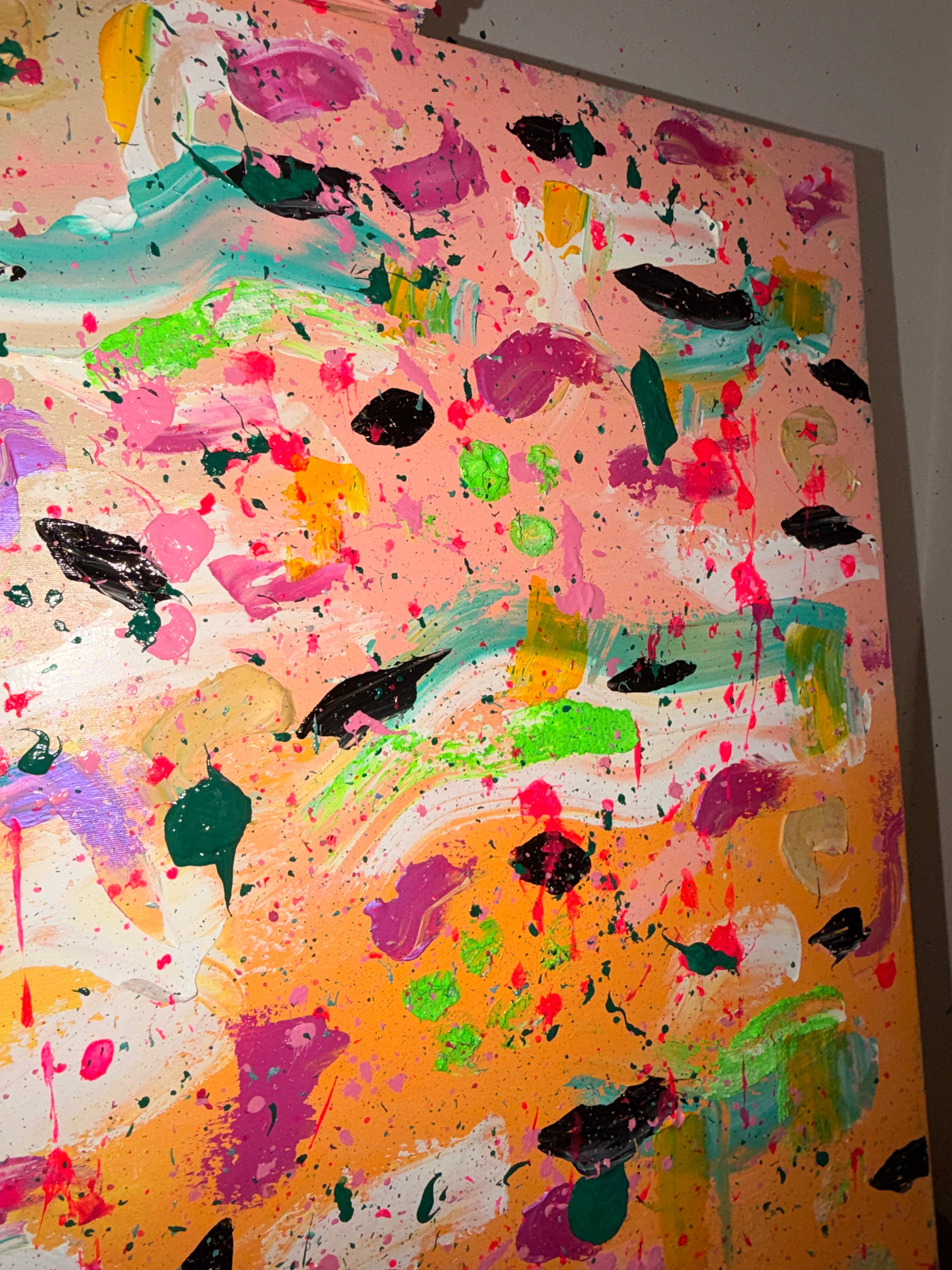 Happy - Œuvre Originale - Toile Acrylique Abstraite 30X40" - Précommande