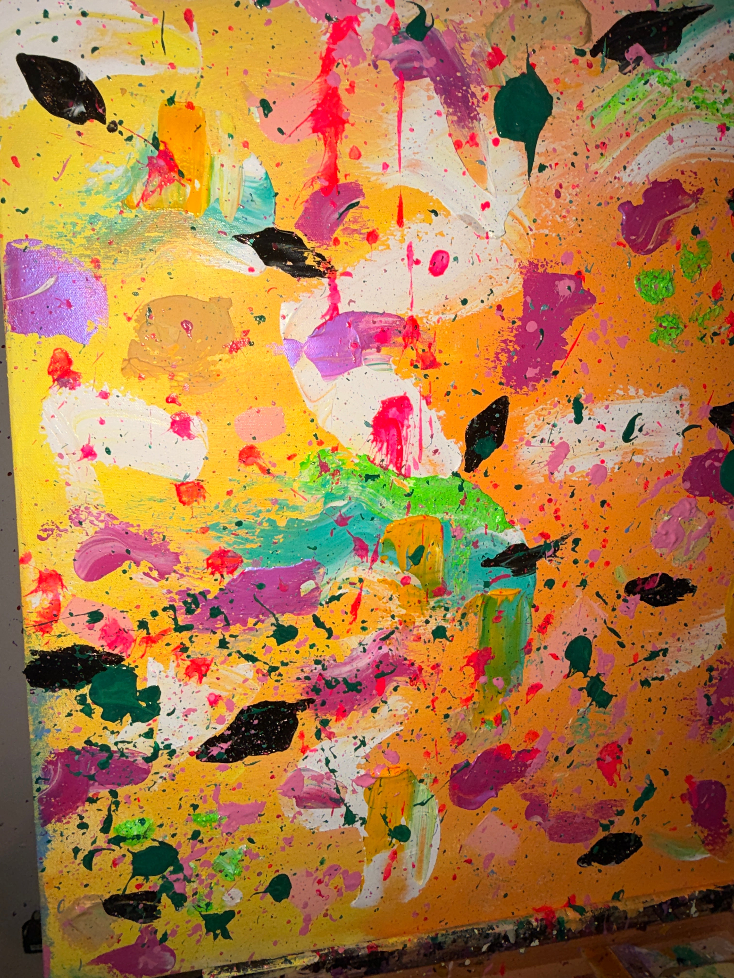 Happy - Œuvre Originale - Toile Acrylique Abstraite 30X40" - Précommande