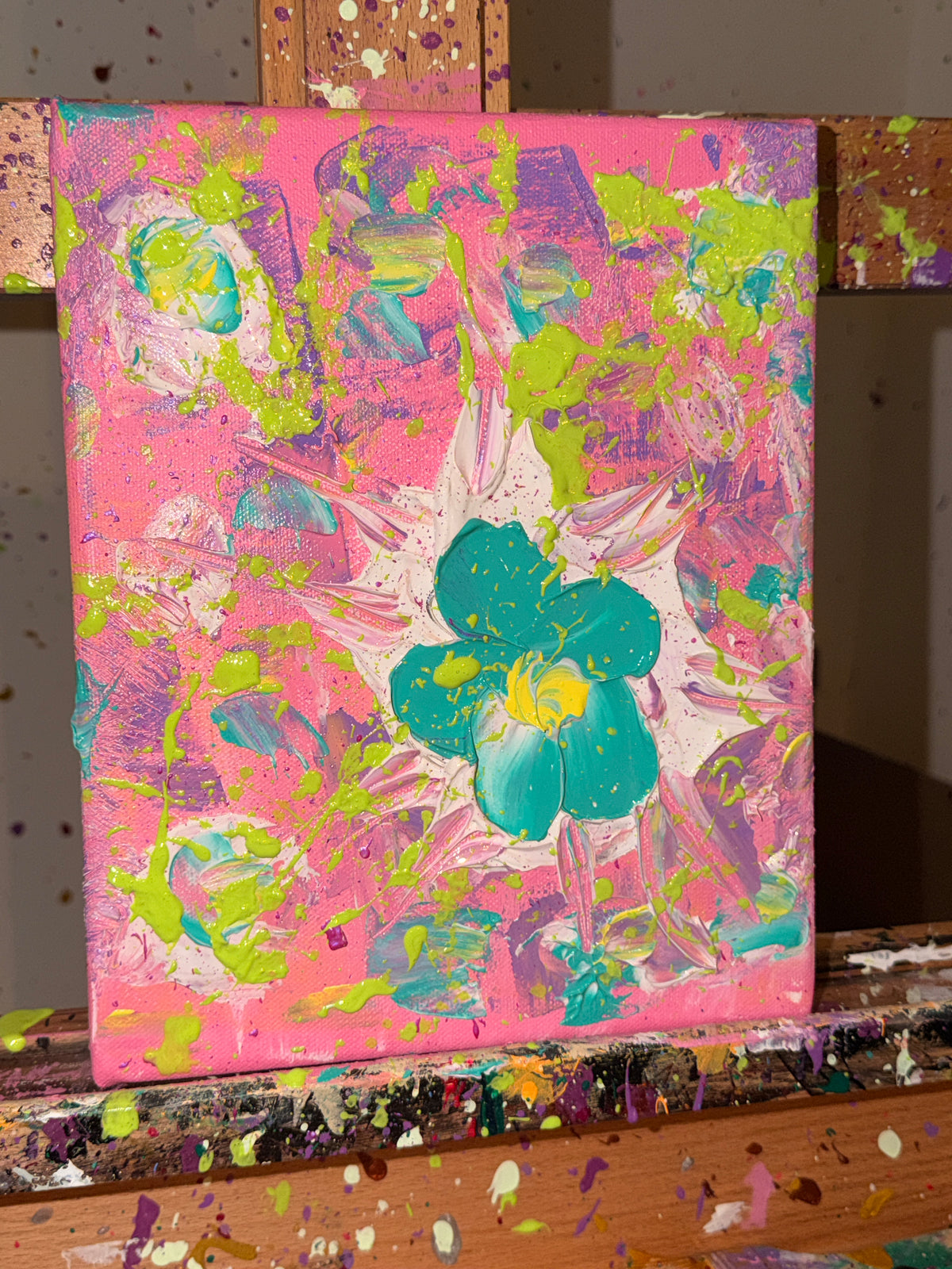 PomPom - Œuvre Originale - Toile Acrylique Abstraite 8X10" - Précommande